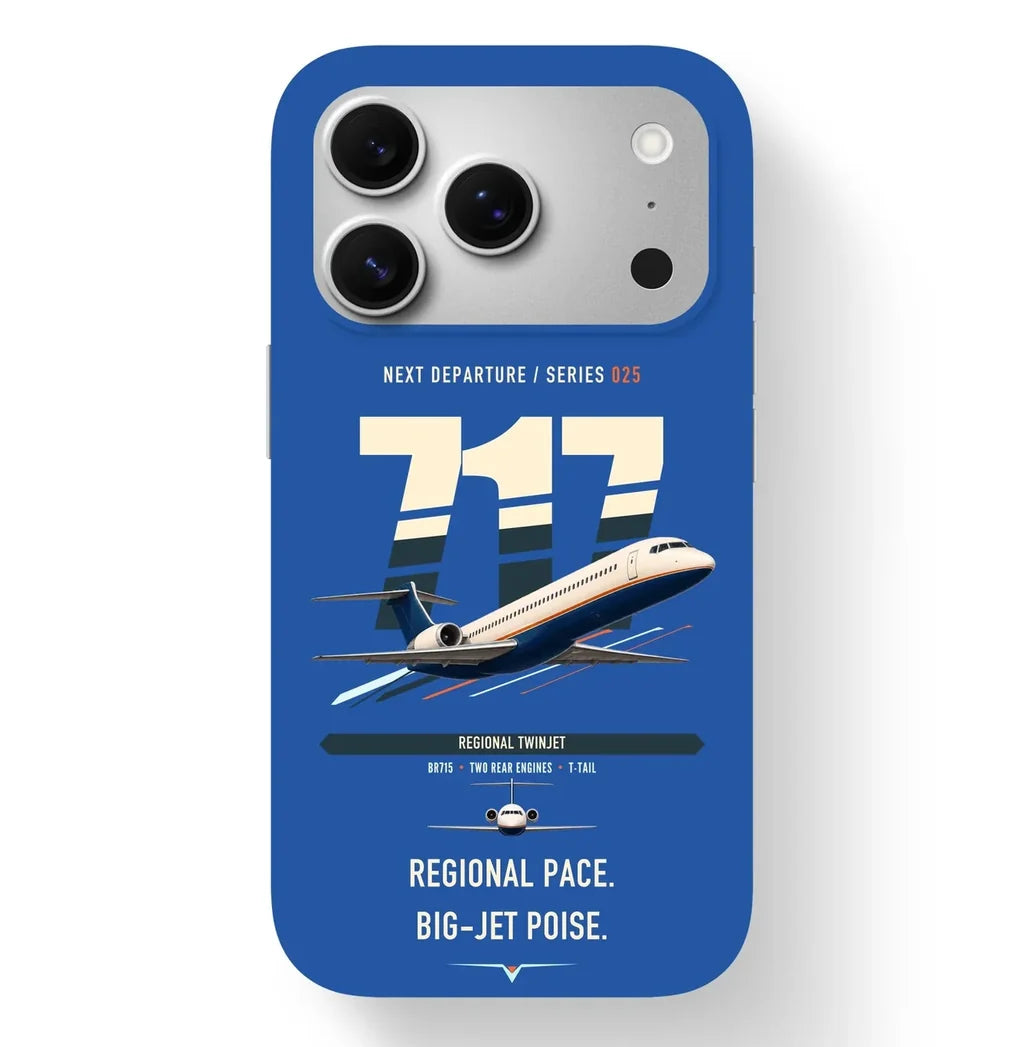 Boeing 717-200 design on blue magsafe iphone case