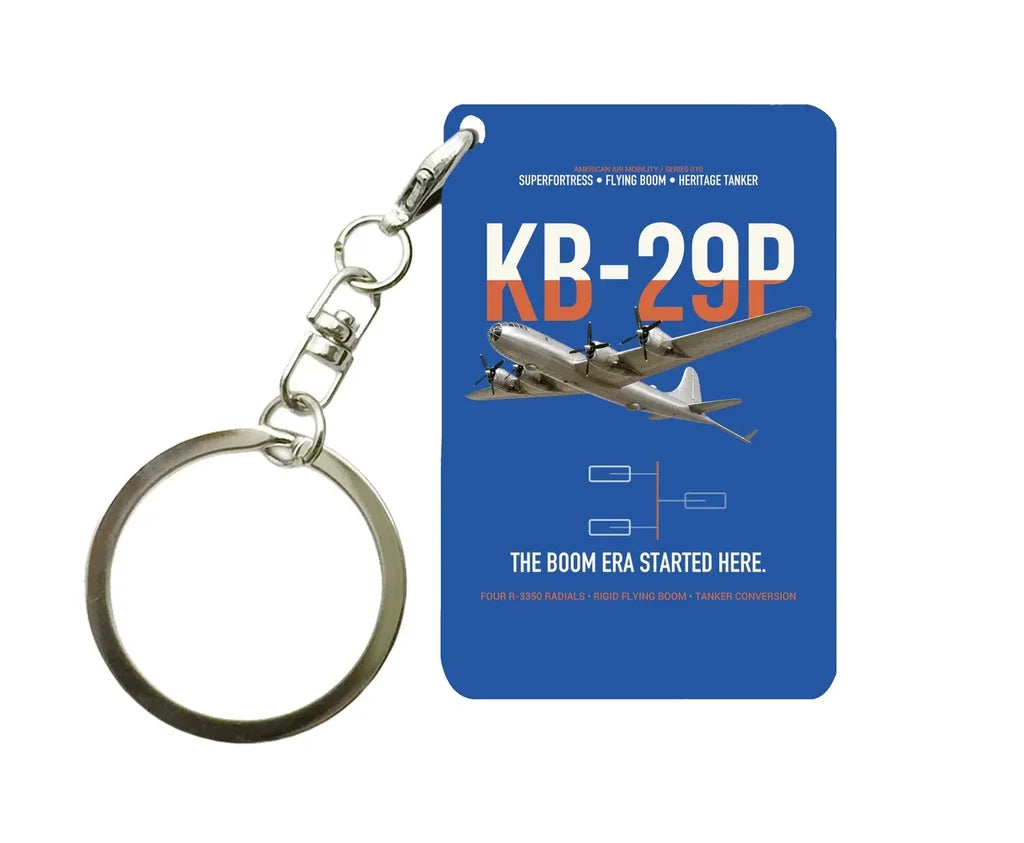 KB-29P SUPERFORTRESS design on blue designed key chain, double-side print