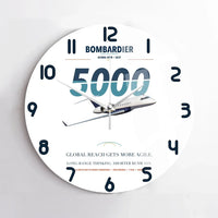 Thumbnail for Bombardier Global 5000 design on white no frame wall clock