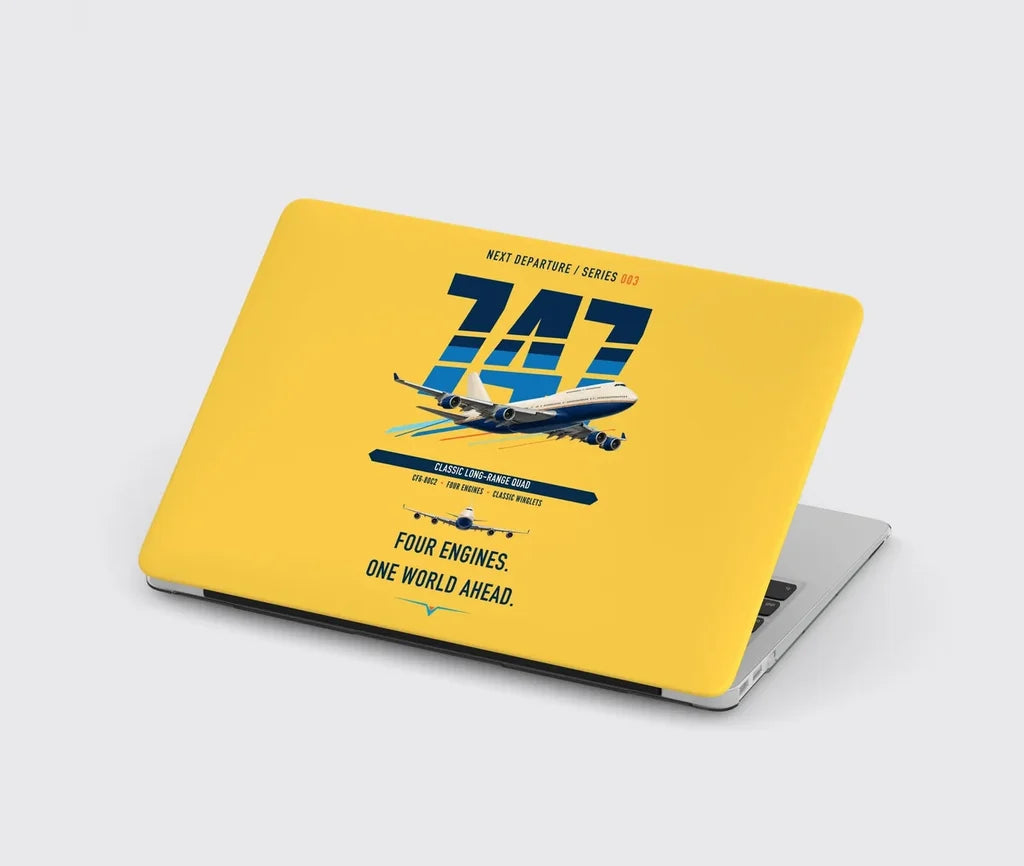 Boeing 747-400 design on yellow MacBook case