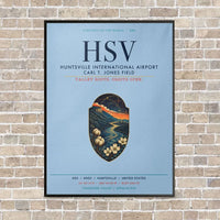 Thumbnail for Huntsville International Airport HSV vertical canvas print - framed - light blue background