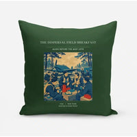 Thumbnail for VINTAGE G4511 - The Dispersal Field Breakfast - Designed Pillows design on darkgreen