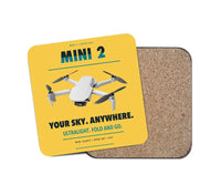 Thumbnail for DJI Mini 2 design on yellow 1 piece coaster