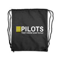 Thumbnail for Pilots They Know How To Drawstring Bag - view 3