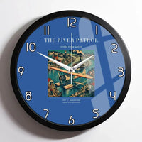 Thumbnail for VINTAGE G4050 - The River Patrol - Designed Wall Clocks design on blue framed