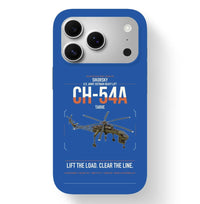 Thumbnail for Sikorsky CH-54A Tarhe design on blue magsafe iphone case, for iPhone 17 Pro