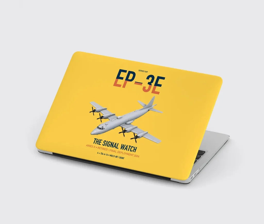 EP-3E ARIES II design on yellow MacBook case