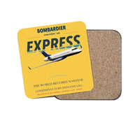 Thumbnail for Bombardier Global Express design on yellow 1 piece coaster