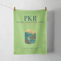 Thumbnail for Pokhara International Airport (PKR) design on light green towel