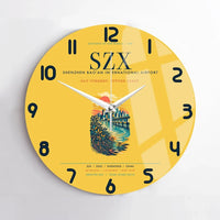 Thumbnail for Shenzhen Bao'an International Airport (SZX) design on yellow no frame wall clock