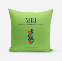 Thumbnail for Sangster International Airport (MBJ) design on light green pillow