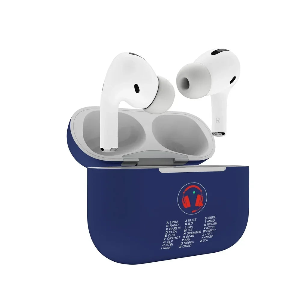 Aviation Alphabet 3 AirPods Pro plastic case - Dark Blue