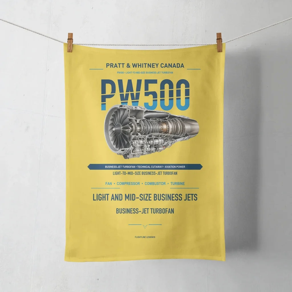 PW500 design on yellow towel