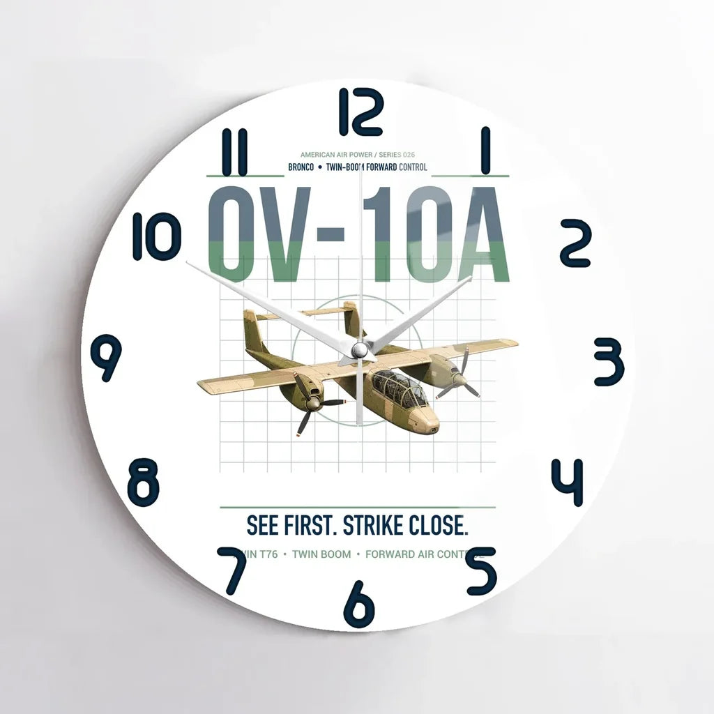 OV-10A Bronco design on white no frame wall clock