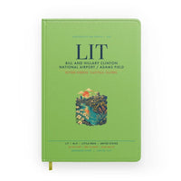 Thumbnail for Bill and Hillary Clinton National Airport (LIT) design on light green notebook