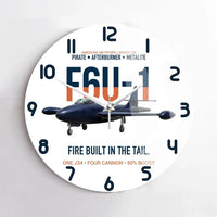 Thumbnail for F6U-1 Pirate Fire Built in the Tail design on white no frame wall clock