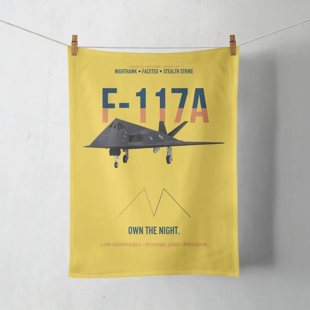 F-117A Nighthawk Own The Night design on yellow towel