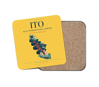 Thumbnail for Hilo International Airport (ITO) design on yellow 1 piece coaster