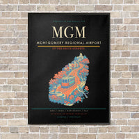 Thumbnail for Montgomery Regional Airport MGM vertical canvas print - framed - black background