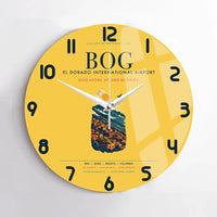 Thumbnail for Bogota El Dorado International Airport (BOG) design on yellow no frame wall clock