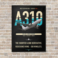 Thumbnail for Airbus A310-300 vertical canvas print - framed - black background