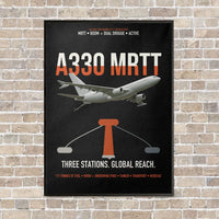 Thumbnail for Airbus A330 MRTT vertical canvas print - framed - black background