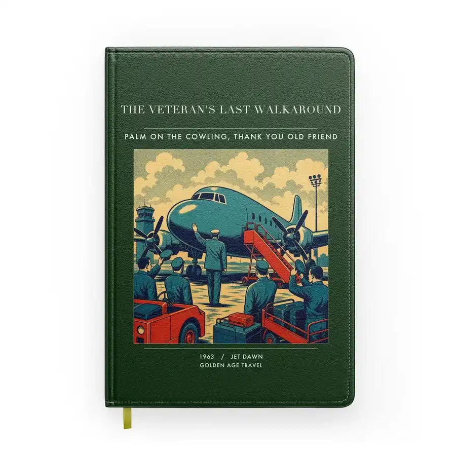 VINTAGE G4453 - The Veteran's Last Walkaround - Designed Notebooks design on darkgreen