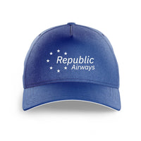 Thumbnail for Republic Airlines logo printed on blue cap