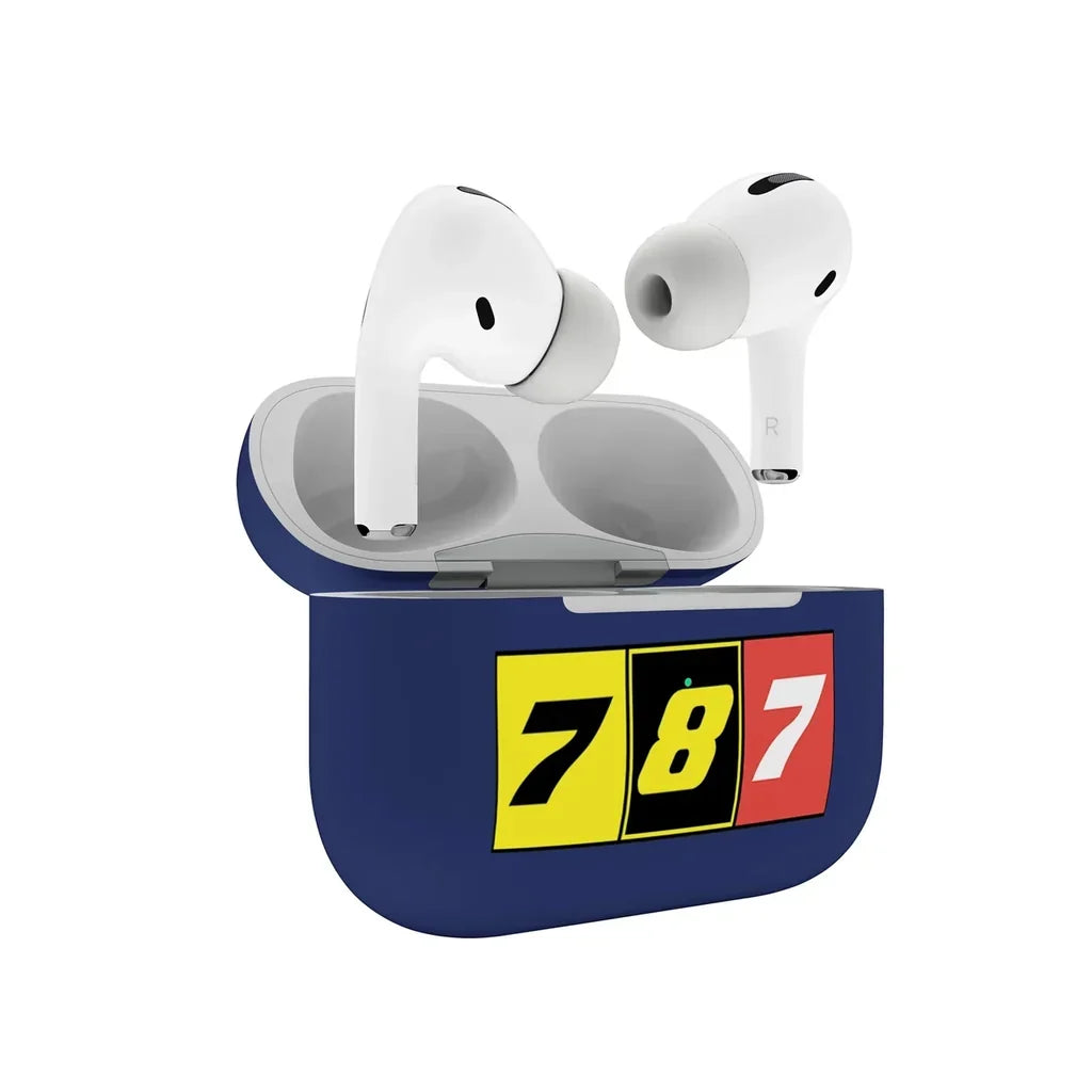 Flat Colourful 787 AirPods Pro plastic case - Dark Blue