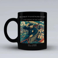 Thumbnail for VINTAGE G4321 - The First Passenger Ticket - Ceramic Mug design on black