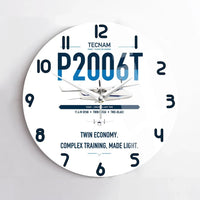 Thumbnail for Tecnam P2006T design on white no frame wall clock
