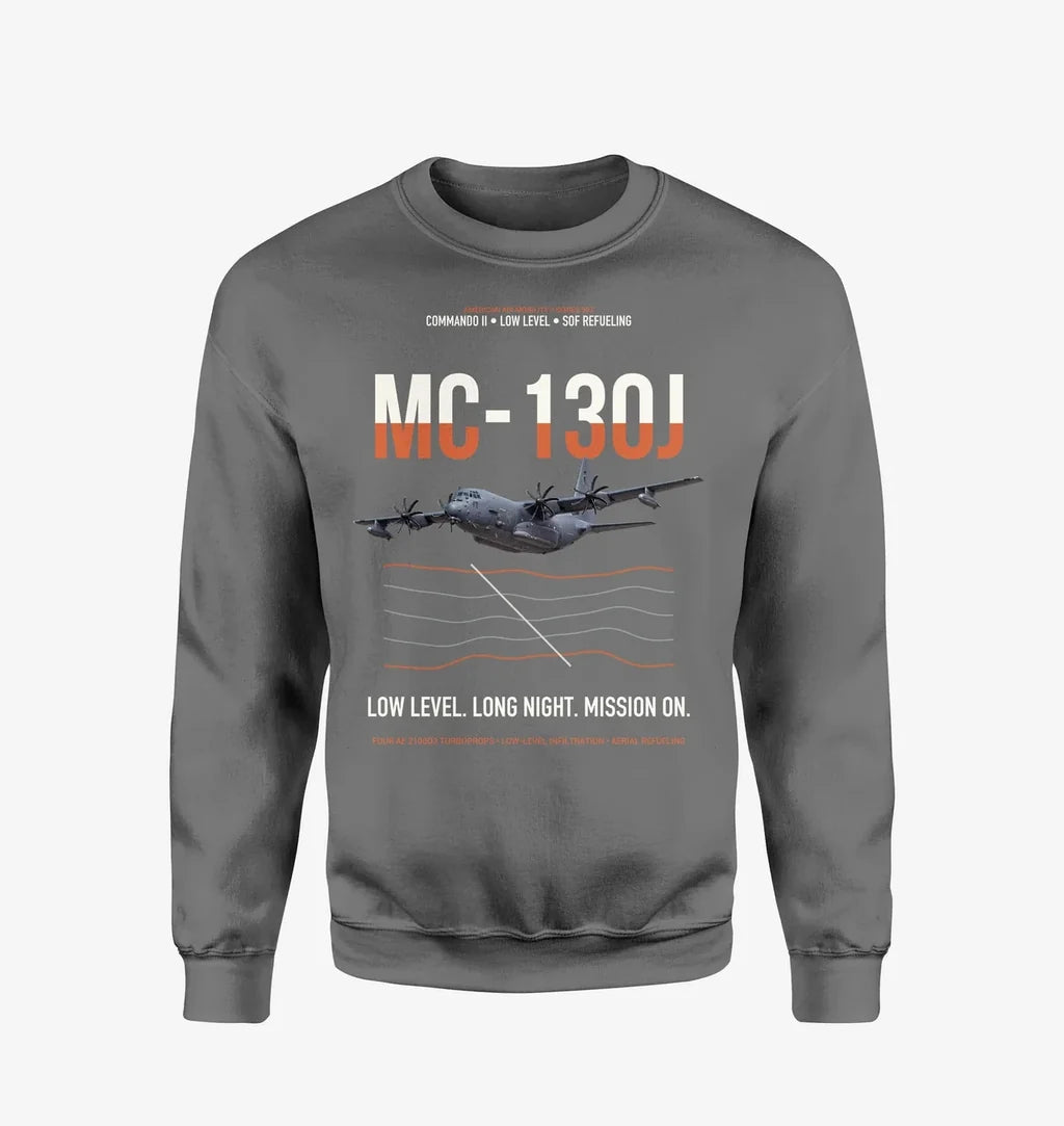 MC-130J COMMANDO II design on gray sweatshirt