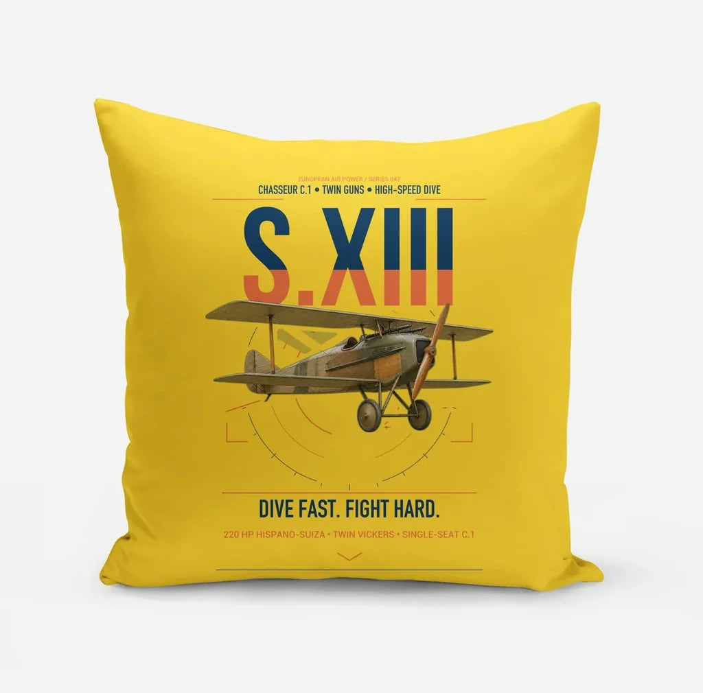 SPAD S.XIII C.1 design on yellow pillow