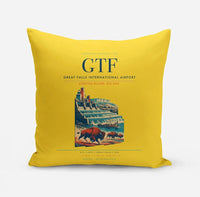 Thumbnail for Great Falls International Airport (GTF) design on yellow pillow