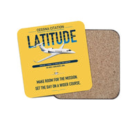 Thumbnail for Cessna Citation Latitude design on yellow 1 piece coaster