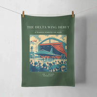 Thumbnail for VINTAGE G4460 - The Delta Wing Debut - Designed Towels design on darkgreen