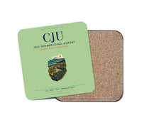 Thumbnail for Jeju International Airport (CJU) design on light green 1 piece coaster