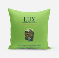 Thumbnail for Luxembourg Airport (LUX) design on light green pillow