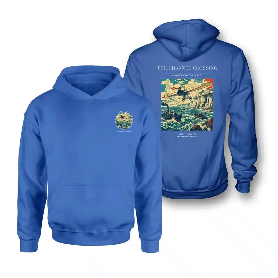 VINTAGE G4002 - The Channel Crossing - Double-Side Hoodie design on blue double side