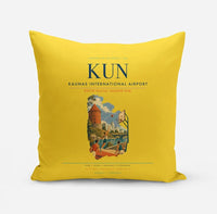 Thumbnail for Kaunas International Airport (KUN) design on yellow pillow
