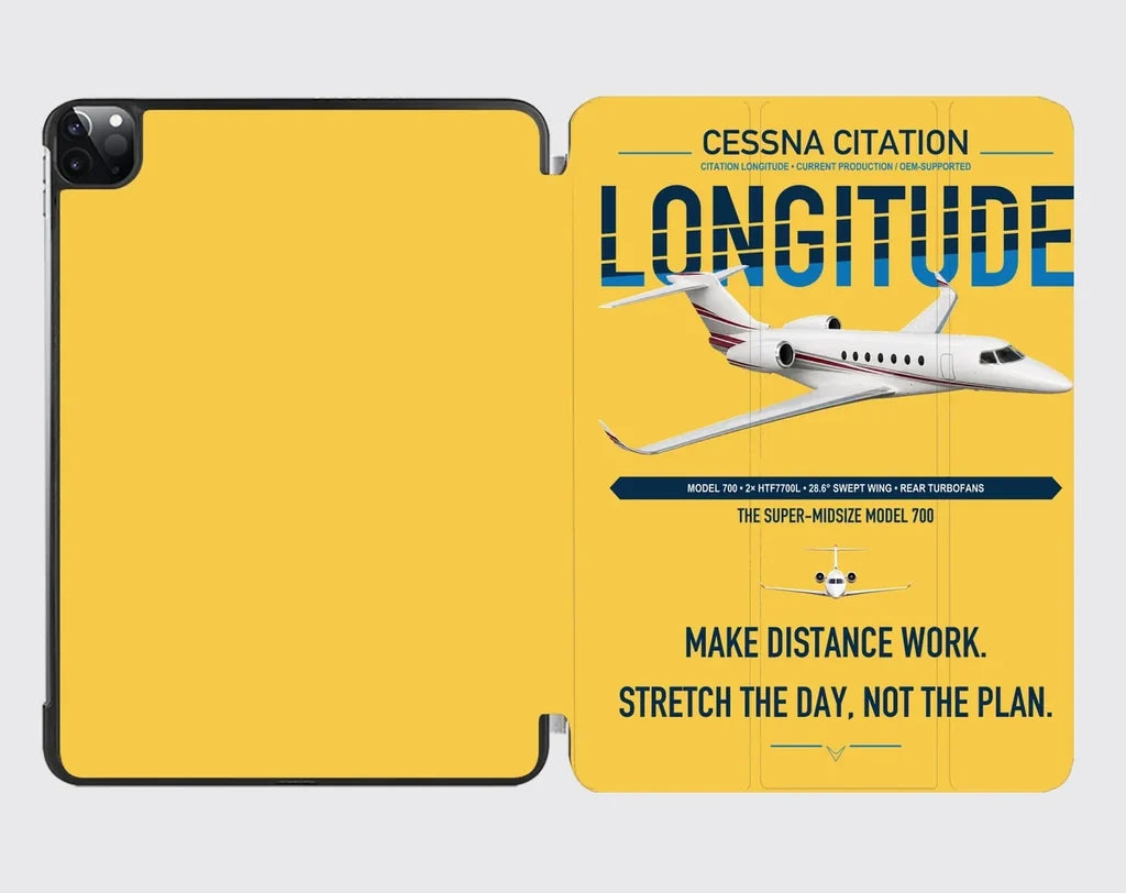 Cessna Citation Longitude design on yellow ipad tablet case