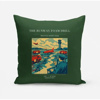 Thumbnail for VINTAGE G4461 - The Runway Foam Drill - Designed Pillows design on darkgreen