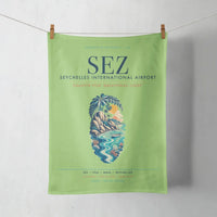 Thumbnail for Seychelles International Airport (SEZ) design on light green towel