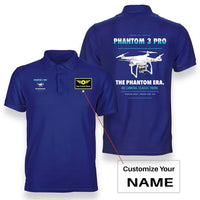 Thumbnail for DJI Phantom 3 Professional design on blue polo with custom name badge