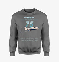Thumbnail for Bombardier Learjet 75 Liberty design on gray sweatshirt