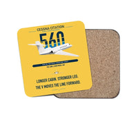 Thumbnail for Cessna Citation 560 - Citation V design on yellow 1 piece coaster