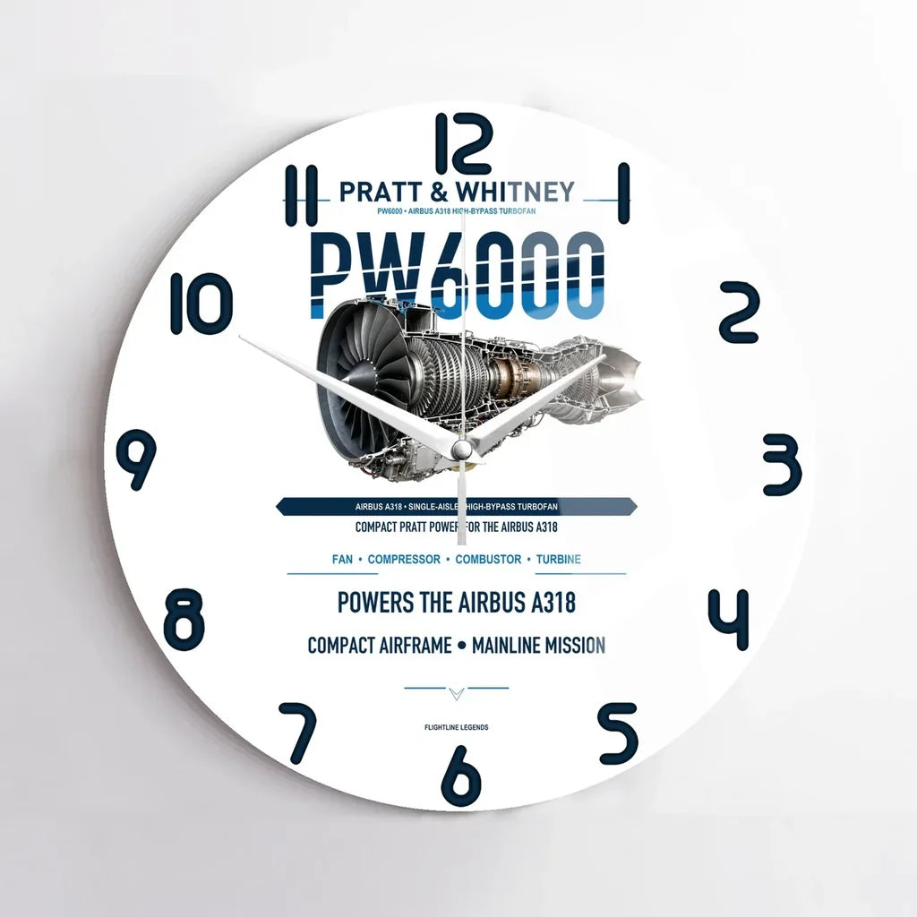 PW6000 design on white no frame wall clock