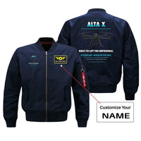 Thumbnail for Freefly Alta X design on blue bomber with custom name badge
