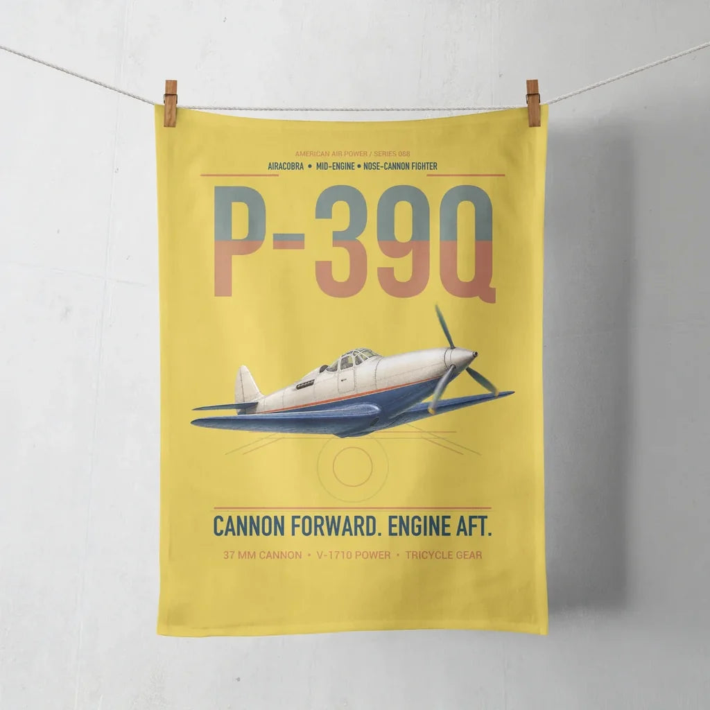 P-39Q Airacobra design on yellow towel