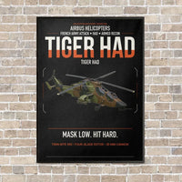 Thumbnail for Airbus Helicopters Tiger HAD vertical canvas print - framed - black background